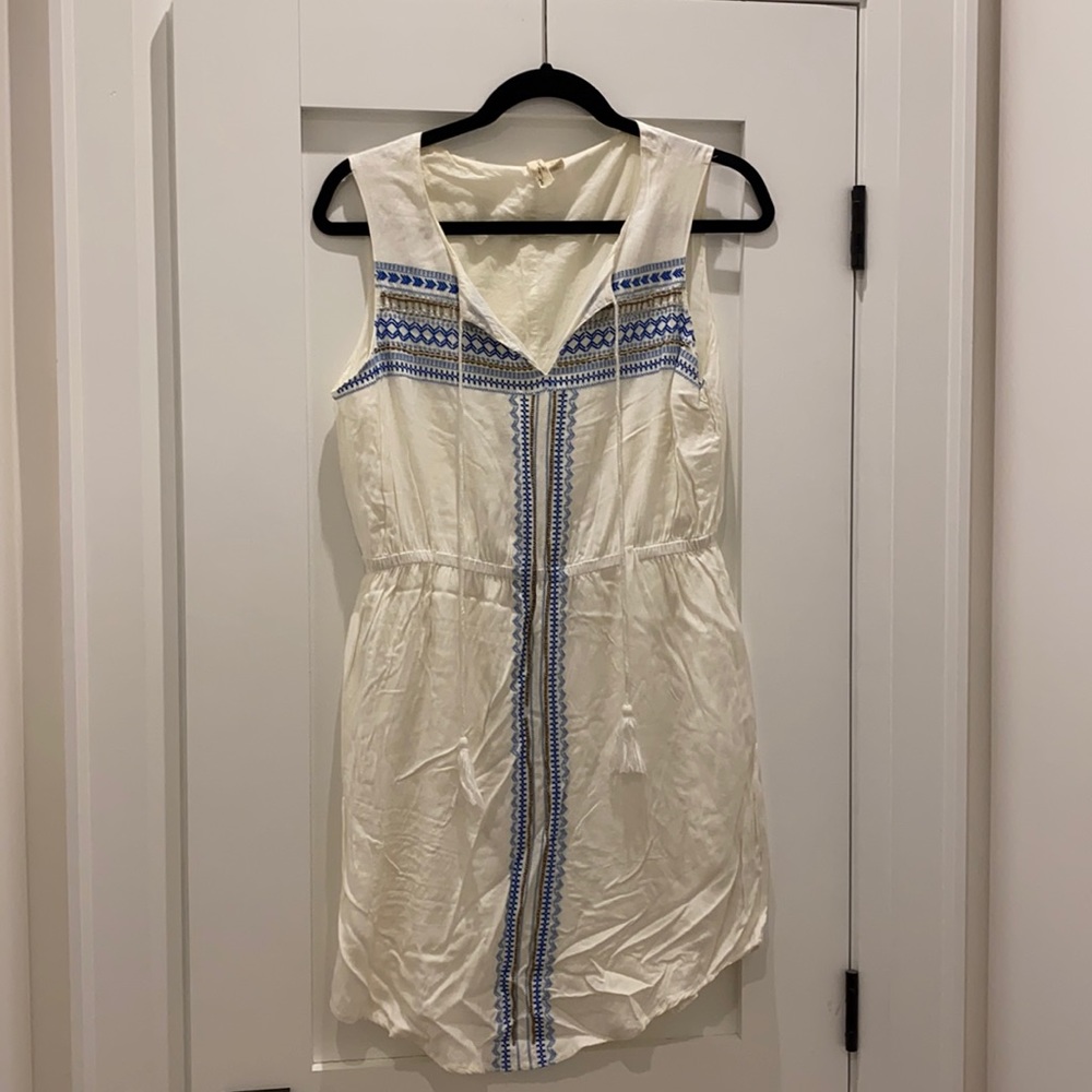 Grecian style white dress with beading size 8